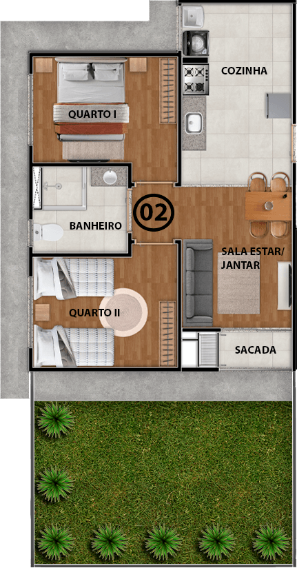 Planta humanizada do Garden P