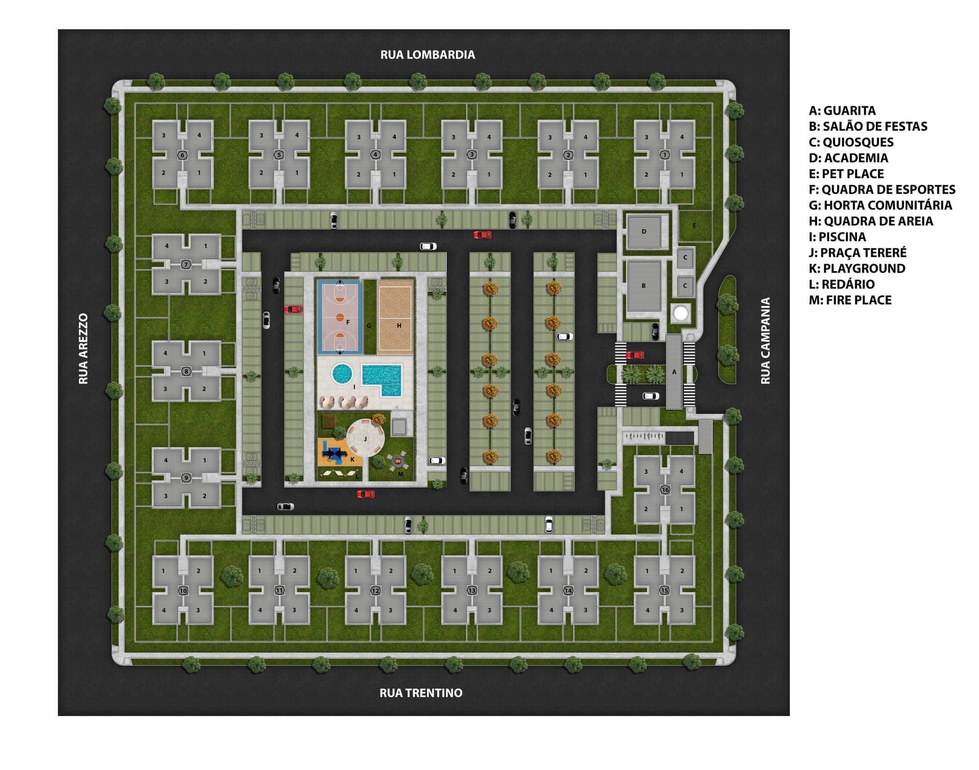 Implantação geral do Sardegna Condomínio Club
